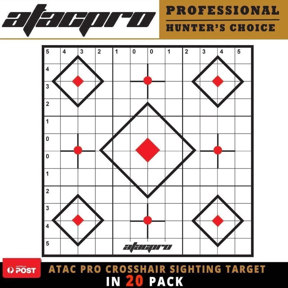 Atac Pro 100 Yard Shooting Rifle Target - 10 Pack