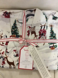 Pottery Barn Kids Santa Adult Teen Flannel Holiday Pajama PJ Set NWT XS Heritage - Picture 1 of 1