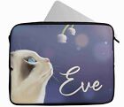Personalised Any Name Cat Design Laptop Case Sleeve Tablet Bag 430