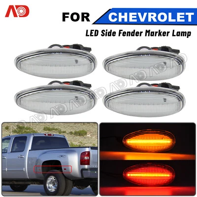 4X Luz LED de marcador de cama lateral para Chevy Silverado GMC Sierra 2500HD 3500HD doble Foto 1 de 4