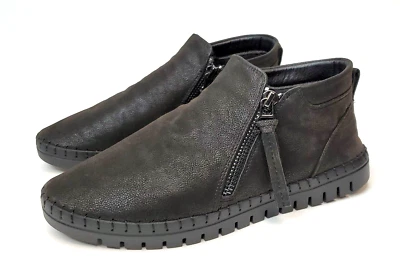 Botín informal Easy Street Shalina negro cómodo con cremallera lateral para mujer talla 7,5 WW Foto 1 de 4