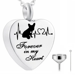 Dog lost Heart Urn Necklace for Ash cremation Gift keepsakes+ Fill kit  - Bild 1 von 6