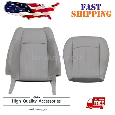 Cubierta de asiento de cuero gris 2 piezas para Chrysler 300C 2005-2010 inferior y superior del conductor Foto 1 de 4