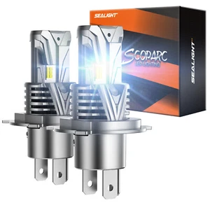Pair S7S SEALIGHT H4 LED Headlight Bulb Conversion Kit H Beam 6000K White Bright - Picture 1 of 16