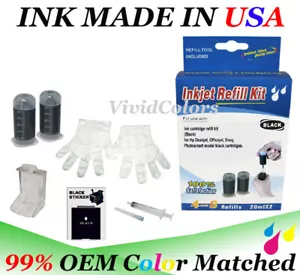 ink cartridge refill for hp 67 box tool kit 67xl hp 65 hp 65xl Black w tools Dye - Picture 1 of 2