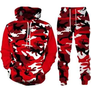 Camouflage Hoodie Pant Suit 3D Printed Casual Men Women Tracksuit Outfits Sets - Picture 1 of 28