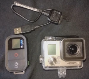 Used Working GoPro Hero 3 White Action Camera With Case Remote & Charging Cable - Picture 1 of 9