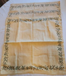 4 Martha Steward Everyday Quadrat Servietten Hellbraun Mistelzweig Schablone Neu ohne Etikett 20" x 19,5" - Bild 1 von 4