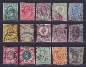 Gran Bretagna Scott 127\\145 usato Edoardo VII 15 francobolli a 1/- SCV $398 - Foto 1 di 2
