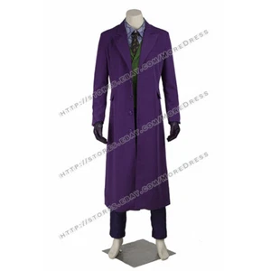 Batman The Joker The Dark Knight Cosplay Costume Purple Trench Coat  - Picture 1 of 9