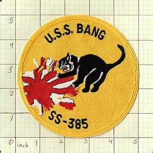 USS BANG SS-385 gatto bandiera sottomarino USN toppa marina - Foto 1 di 1