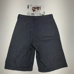 Old Navy Shorts Boys Size 14 Flat Front Mad Blue Heather Bermuda Longer Length - Picture 1 of 12