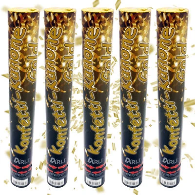 5x Partypopper XL Gold Konfetti Party Popper Konfettikanone Konfettiregen - Bild 1 von 4