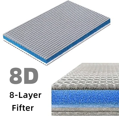 8-Layer 8D Aquarium Filter Media Pad Cut to Fit for Fish Tank Canister Filter