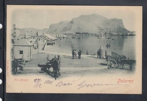 Cartolina Palermo Via Borgo ANIMATA U296 - Picture 1 of 1