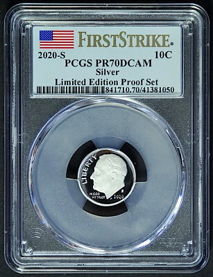 2020 S SILVER ROOSEVELT 10¢ PCGS PR70 DCAM First Strike Limited Ed Proof Set - Image 1 of 2