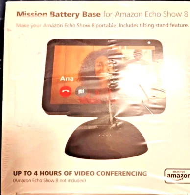 Mission Battery Base for Amazon Echo Show 8 MC59B - Black ** NEW **