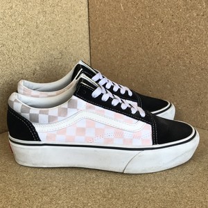 pink and black platform vans