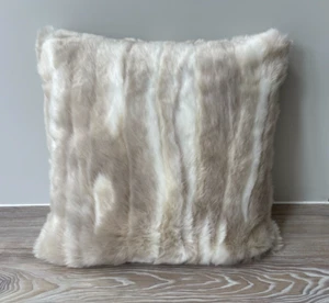 John Lewis Scatter Cushion Faux Fur Marbled Feather Insert 45 x 45cm - NEW £30 - Picture 1 of 6