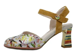 Scarpe Donna Decolleté aperte in Pelle Multicolore Tacco Medio LAURA VITA - Imagen 1 de 5