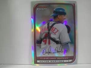 2008 Bowman Chrome Refractors Indians Baseball Card #77 Victor Martinez - Picture 1 of 2