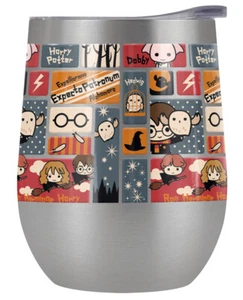 Harry Potter Cute Pattern 12oz Wine Tumbler Steel Insulated Leak Resistant - Picture 1 of 6