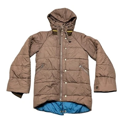 Chaqueta DIESEL Mujer M Marrón Nylon Puffer Manga Larga Forrada con Capucha Cremallera Completa Foto 1 de 4