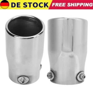 Edelstahl Auspuff Schalldämpfer Spitze 76mm Einlass 89mm Auslass Auto Zubehör - Bild 1 von 8