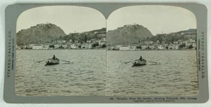 NAUPLIA GREECE FROM HARBOR STEREO-TRAVEL STEREOVIEW 1908 - Picture 1 of 2