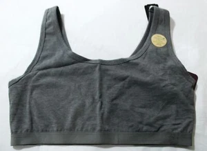 Felina Women's Organic Cotton Stretch Unlined Bralette ZG3 Gray Medium NWT - Picture 1 of 5