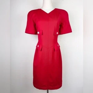 Valentino Miss V Vintage 80's Red Dress - Picture 1 of 12