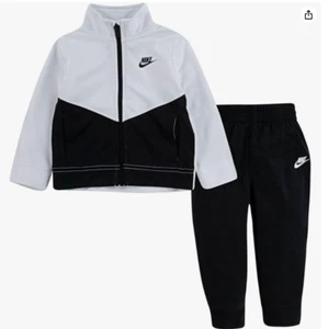 Nike Boy`s Zip Track Jacket & Jogger Pants Set (Black/White, 2T) - Picture 1 of 2