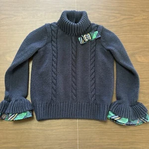 Janie And Jack Girl Sweater Size 8 Navy Blue Christmas - Picture 1 of 5