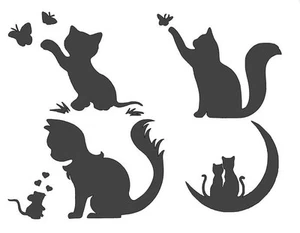 STENCILS CRAFTS TEMPLATES SCRAPBOOKING CATS STENCIL No. 4b - A4 MYLAR - Bild 1 von 1