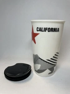 Bicchiere da viaggio Starbucks California Bear Star in ceramica da collezione con coperchio 12 oz - Foto 1 di 7