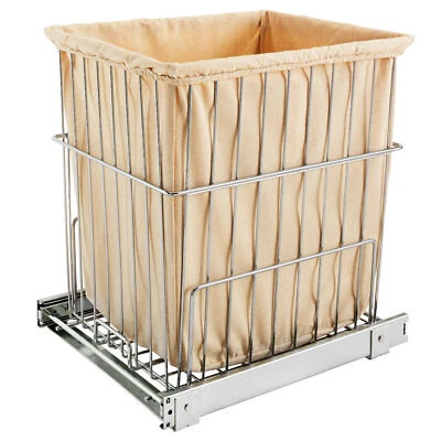 Rev-A-Shelf 20'' Pullout Wire Basket Clothes Hamper, Chrome, HRV-1520 S CR - Image 1 of 4