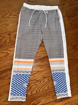 CLOVER CANYON Patrón de Cadena Floral Rayas Bufanda Cordón Transparente Pantalones de Correr Foto 1 de 4