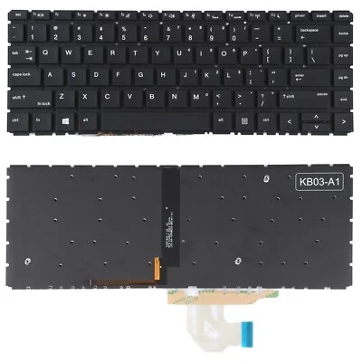 New for HP Probook 440 G6 445 G6 440 G7 445 G7 Backlit Keyboard US - Image 1 of 3