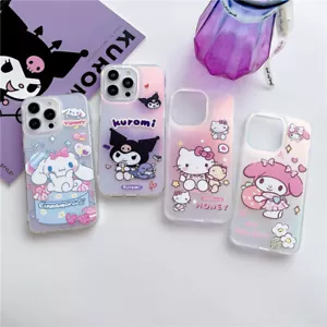 For iPhone 15 14 Pro Max 13 12 11 Cartoon Gradient Hello Kitty Shockproof Case - Picture 1 of 16