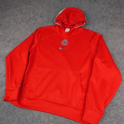 Ohio State Buckeyes Sudadera con Capucha Para Hombres Mediana Nike Dri Fit Sudadera Centro Swoosh OSU Foto 1 de 4