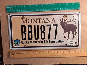 License Plate, Montana, Rocky Mountain Elk Foundation, BBU 877 - Picture 1 of 1