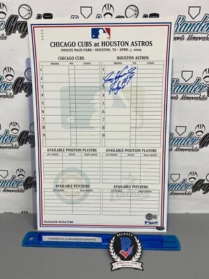 IVAN RODRIGUEZ HOF SIGNED AUTOGRAPHED GAME DAY LINEUP CARD BECKETT BAS COA ASTRO - Image 1 of 4