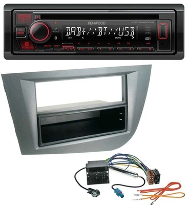 Kenwood MP3 CD USB Bluetooth DAB Autoradio für Seat Leon ab 05 dunkelgrau metall - Bild 1 von 4