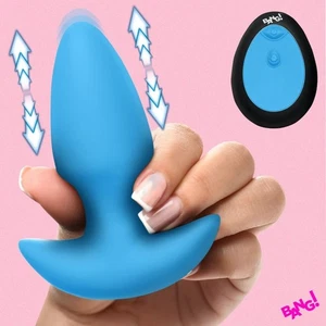 Blue Anal Plug Vibrator Thrusting Remote Controlled Vibrating Thrust Waterproof - Picture 1 of 6