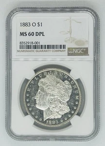 1883-O Morgan Silver $1 Dollar Coin NGC MS 60 DMPL (Rare Grade !!!) - Picture 1 of 2