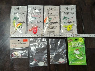 8 Lure Lot Lindy 3-R Drifter 36" Worm Harness Walleye Fishing New Glow Misc Bait - Image 1 of 4