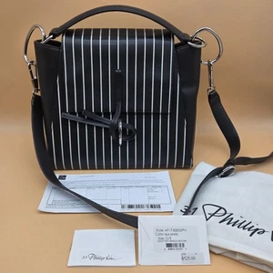 $525 Retail, 3.1 Phillip Lim Black/White Stripe Crossbody Handbag/Purse Dust Bag - Picture 1 of 16