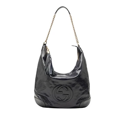 Bolso de Hombro Gucci Autenticado Charol Soho Azul Marino Cuero Foto 1 de 4