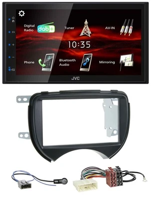 JVC USB Bluetooth MP3 DAB 2DIN Autoradio für Nissan Micra 10-13 schwarz - Bild 1 von 4
