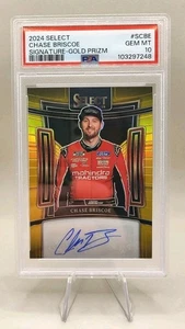 2024 Select Chase Briscoe 4/10 Signatures Auto GOLD Prizm #S-CBE PSA 10 POP 1  - Picture 1 of 2